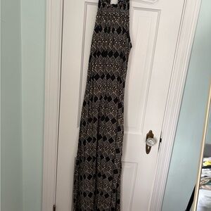 Madewell Black and Cream Geometric Maxi Dress